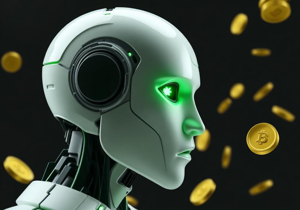 Robot head with coins